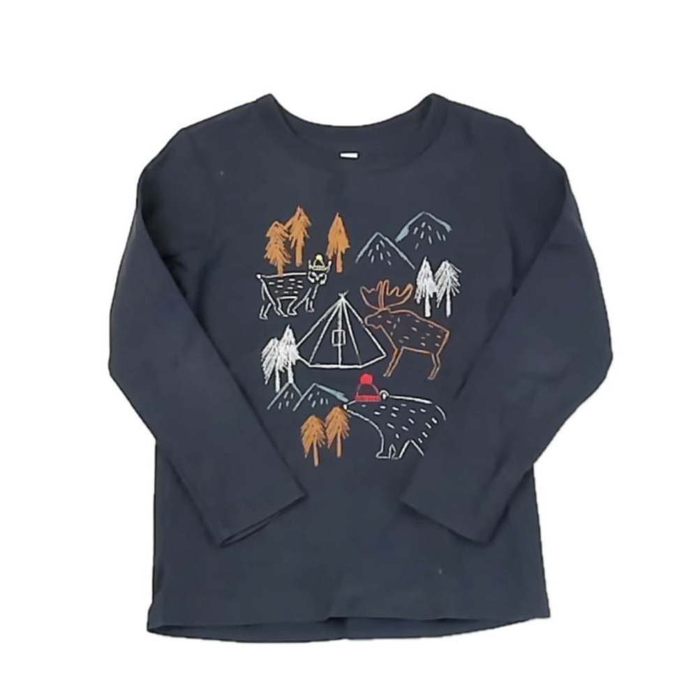 Tea Collection Boys Navy Mountains Long Sleeve T-Shirt size: 4T
